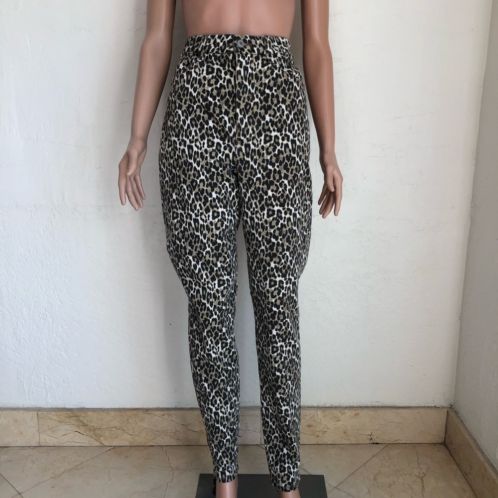 American Eagle Leopard High-Waisted Stovepipe Elastic Slim Pants Women’s Size 12